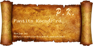 Pantits Kocsárd névjegykártya